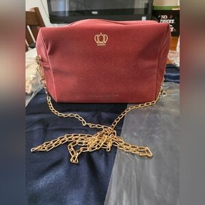 Dolce & Gabbana Red Velvet Chain Crossbody Bag. New In Plastic